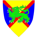 A brightly-decorated heraldic shield.