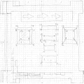 A draft sketch plan of a tower floor in pencil on graph paper.